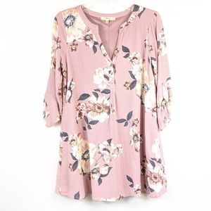 Andree by Unit floral print roll tab sleeve dress